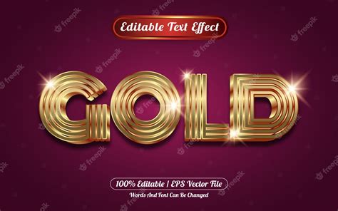 Premium Vector Gold 3d Editable Text Effect Style Template