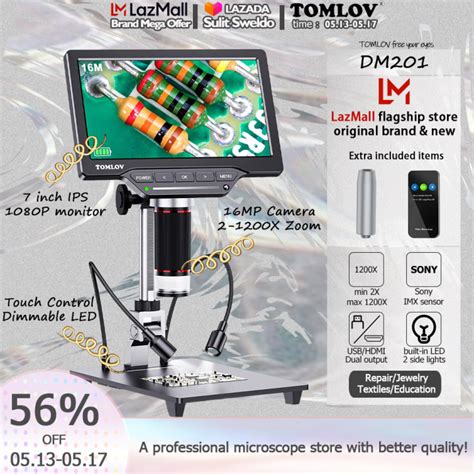 Tomlov Dm Inch Digital Microscope High Definition Industrial