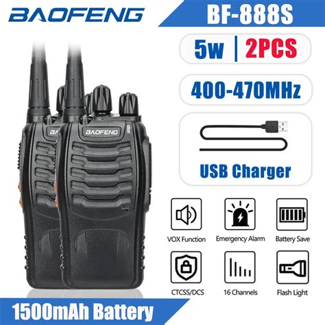 2 шт., портативная рация UHF 400-470 МГц | AliExpress