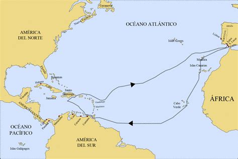 Mapa Del Viaje De Cristobal Colon