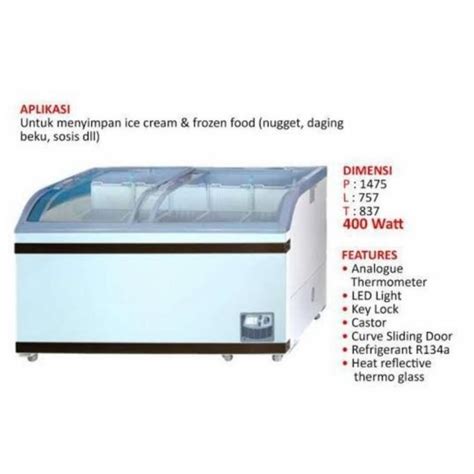 Jual GEA Curve Sliding Glass Freezer SD500BY SD 500 BY Garansi Resmi