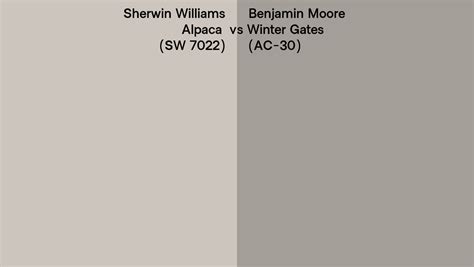 Sherwin Williams Alpaca SW 7022 Vs Benjamin Moore Winter Gates AC 30