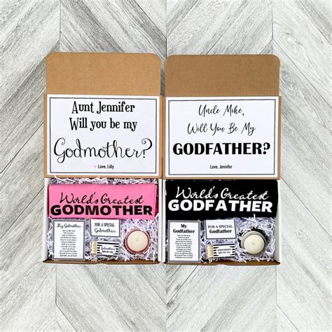 Godparents Boxes Set Of 2 Boxes Personalized Godparents T Will You