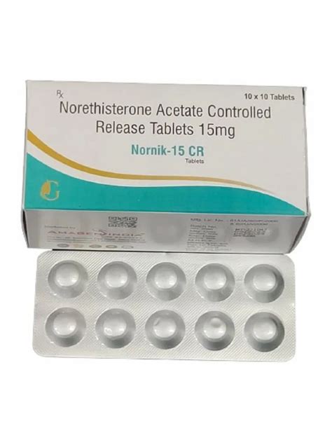 Northisterone Norethisterone Control Release 15mg Nornik CR 15 Tab