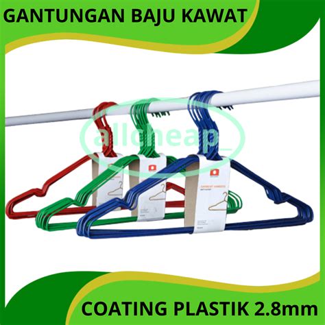 Jual Ik Pcs Gantungan Baju Kawat Coating Plastik Hanger Coating