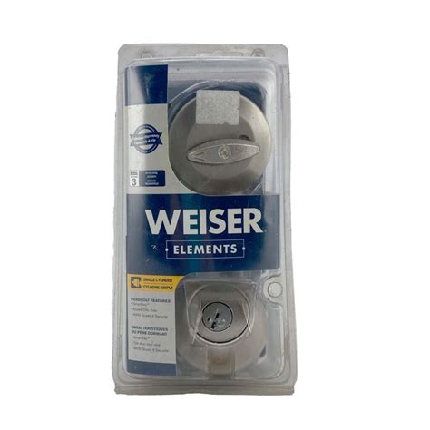 Weiser Elements Single Cylinder Deadbolt Smart Key Satin Nickel Canadawide Liquidations