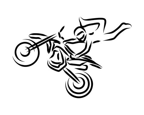 Line Drawing Of Dirt Bike Vector Art At Vecteezy