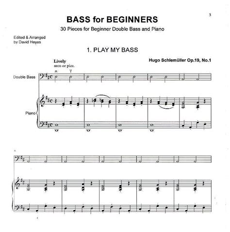 Bass For Beginners 30 Pieces For Beginner Double Bass And Piano Double Bass Sheet Music