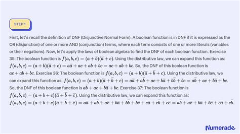 Solvedusing The Laws Of Boolean Algebra Find The Dnf Of Each Boolean