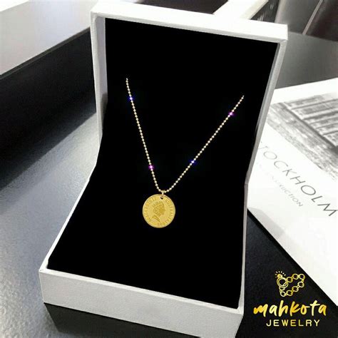 Jual K29 Kalung Gaya Barat Titanium Premium Wanita Dengan Liontin Koin