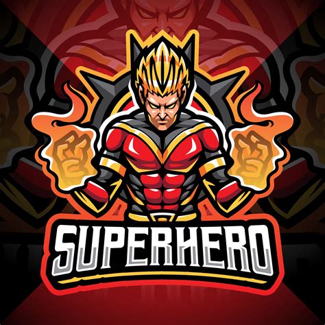 Superhero esport mascot logo design 2597121 Vector Art at Vecteezy