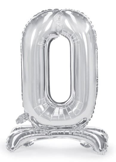 Ballon aluminium sur pied chiffre 0 argenté 70cm Party fr