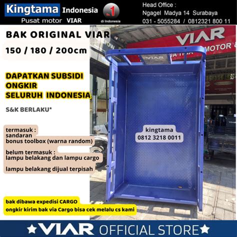 Promo BAK ORI KARYA 200L PANJANG 200cm VIAR MOTOR RODA TIGA Biru