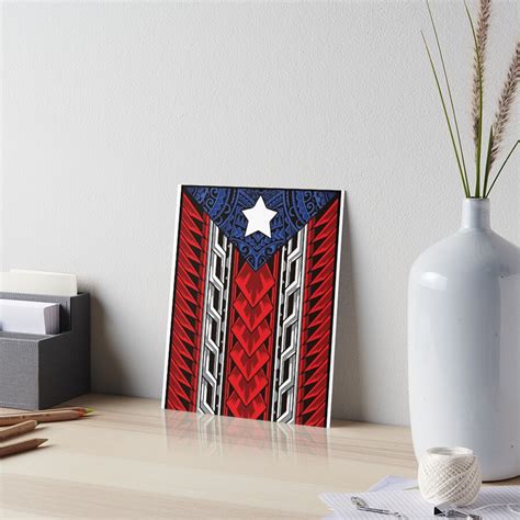 Puerto Rican Tribal Flag Modern Boricua Art Board Print For Sale By