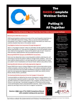 Fillable Online Hca Nys The Oasis Complete Webinar Series Putting It