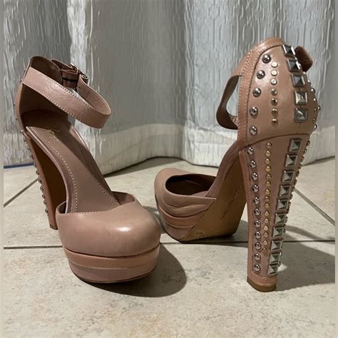 Vince Camuto Shoes Vince Camuto Nude Studded Heels With Ankle Strap