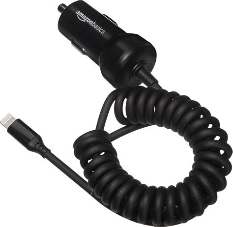 Amazon Basics Kfz Ladeger T Mit Lightning Anschluss Spiral Kabel