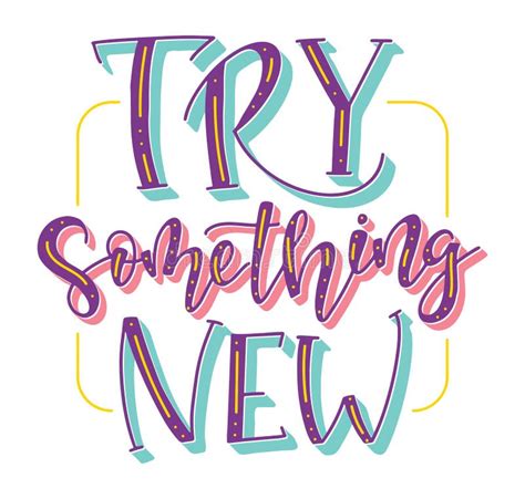 Try Something New Typography Poster Stock Vector Illustration Of