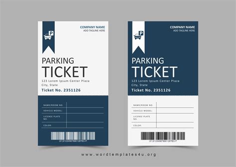 Parking Ticket Templates Word Templates