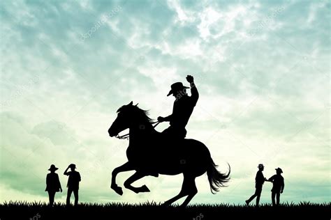 Rodeo cowboy at sunset — Stock Photo © adrenalina #124246728