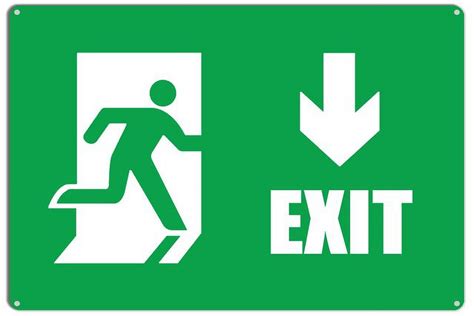 Exit Sign Caution Safety Aluminum Warning Signs Security Tin Signs 8 X