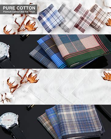 Ohuhu Handkerchief For Men Pack Soft Cotton Handkerchiefs For