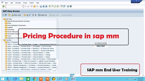 Pricing Procedure In Sap Mm Youtube