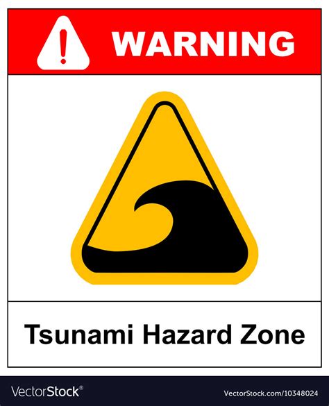 Tsunami hazard sign Royalty Free Vector Image - VectorStock