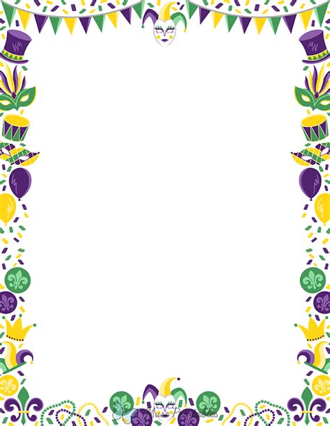 Printable Mardi Gras Page Border