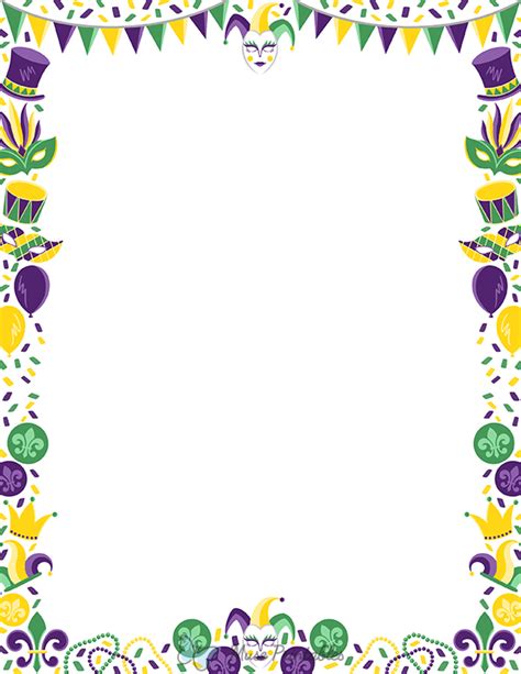 Printable Mardi Gras Page Border