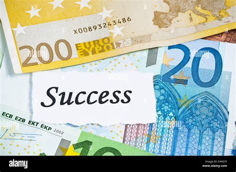 success  finance concept  euro notes stock photo alamy