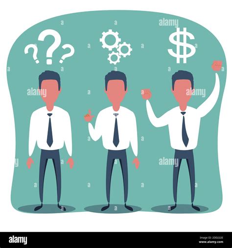 Thinking Businessman Solving A Problem Business Concept Vector