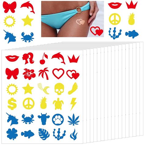 600 Pieces Tanning Sunbathing Stickers Self Adhesive Body