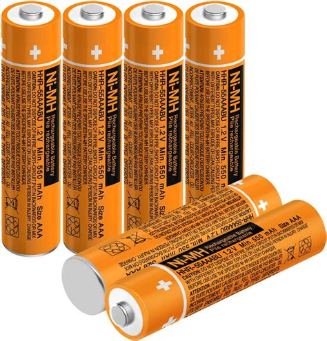 4 6 8 HHR 55AAABU 550mAh 1 2V AAA Ni MH Replacement Battery For