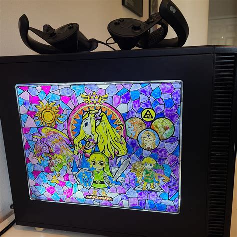 I Commissioned My Neighbor To Turn My Pc Window Into Legend Of Zelda Stained Glass And Replaced