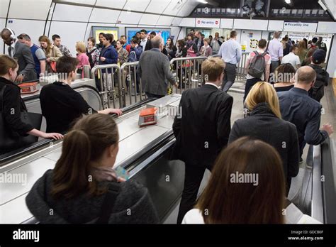 People Traveling On The London Underground Holborn Tube Station