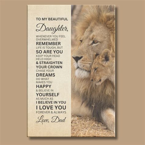 To My Daughter Gift From Dad Graduation, Birthday, Canvas Print for ...