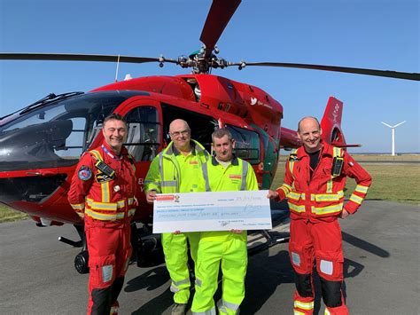 A55 Improvements Scheme Provide Donation To The Wales Air Ambulance