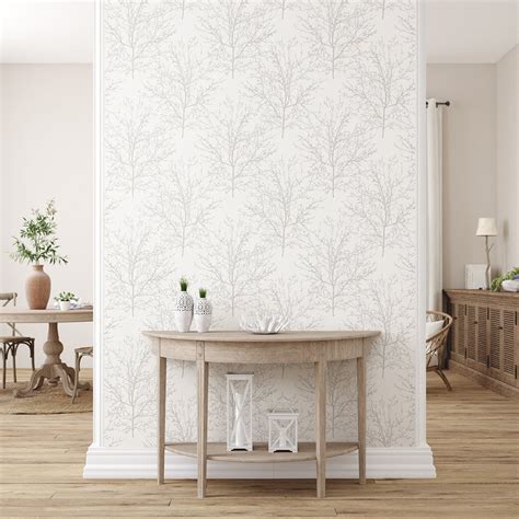 Wallpaper Branch Wallpaper Tree Wallpaper White | Etsy