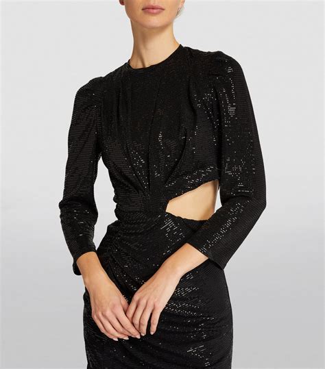 Womens Sandro Black Sequin Embellished Mini Dress Harrods Uk