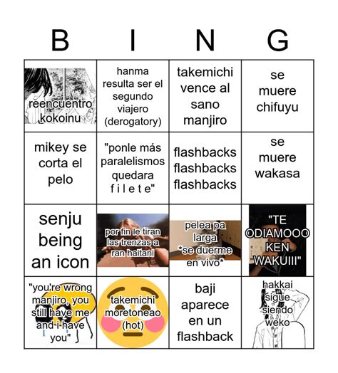 Tokyo Revengers Kanto Manji Vs Tokyo Manji Bingo Card