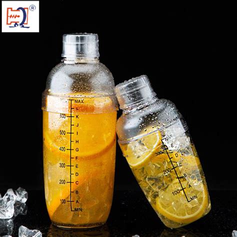 Transparent Plastic 350 Ml Wine Mixing Bottle PC Cocktail Shaker