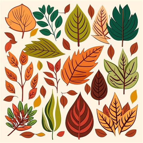 Premium Vector | Hand drawn colorful leaves collection