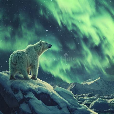 A Polar Bear on a Snowy Mountain Stock Image - Image of habitat, wild ...