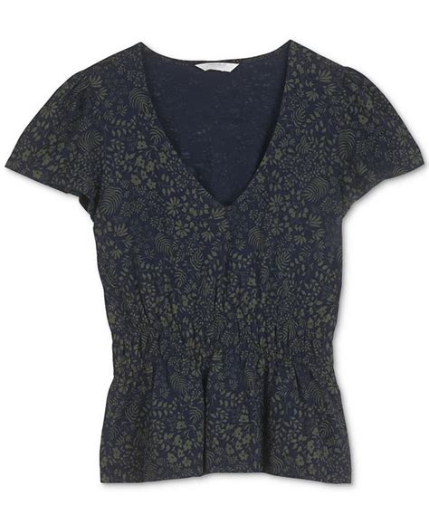 Lucky Brand Printed Smocked Top And Reviews Tops Women Macys