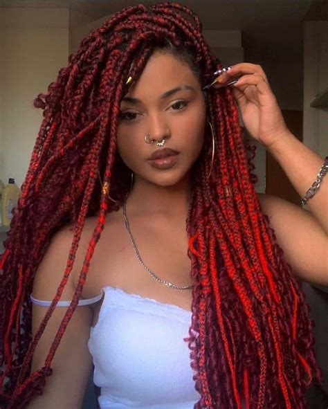 30 Stunning Red Box Braids Styles To Copy Red Box Braids Box Braids