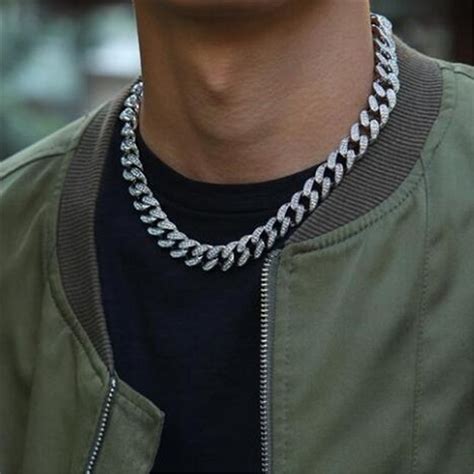 Très beau collier imitation diamant pour homme Style hip hop