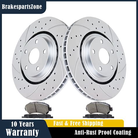 302mm Front Brake Rotors Pads Kit For Dodge Grand Caravan Drilled