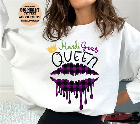 Mardi Gras Queen Svg Png Dxf Dripping Lips Mardi Gras Prade Madi