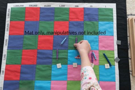 Decimal Checkerboard Fabric Math Mat Montessori Cotton Working Mat